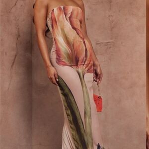 Chiffon Floral Print Maxi Dress Sz 6